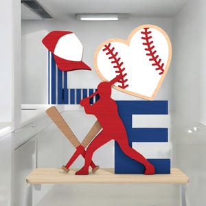 Baseball Love Sign SVG, Baseball Decor SVG Laser Cut File, Sports Room Sign, Baseball Player Gift, Glowforge Cricut Baseball SVG