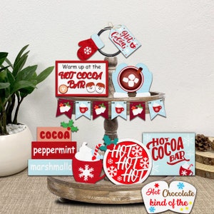 Merry Christmas Tiered Tray Svg ,Hot Cocoa Tiered Tray Svg,Christmas Tiered Tray, Christmas Signs Svg,Christmas Decor,Laser Ready Files