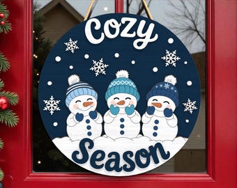 GINGERBREAD Face CIRCLE SIGN Wall Door Winter Christmas Plaque