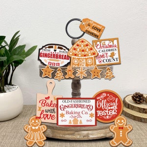 Gingerbread  Tiered Tray Svg,Bundle Christmas Tiered Tray Svg ,Christmas Tiered Tray, Christmas Signs Svg,Christmas Decor,Laser Ready Files