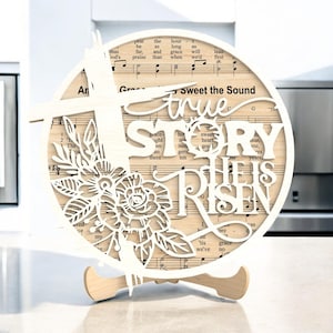 Cross Standing Home Decor SVG, Christian Table Cross Laser Cut File, Religious Glowforge Template, Faith Wood Ornament File