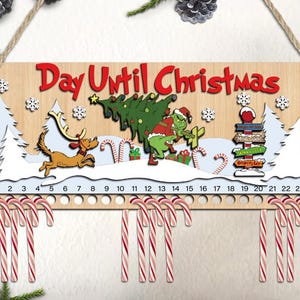 Cartoon Character Countdown Svg, Countdown to Christmas Svg, Countdown Calendar SVG, Christmas Countdown, Christmas Svg, Glowforge Svg Files