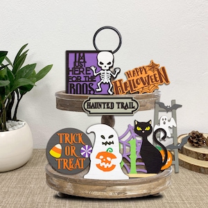 Happy Halloween Day Tiered Tray Svg,Witch Tiered Tray Svg,Halloween Tiered Tray ,Halloween Signs Svg,Halloween Decor ,Laser Ready Files