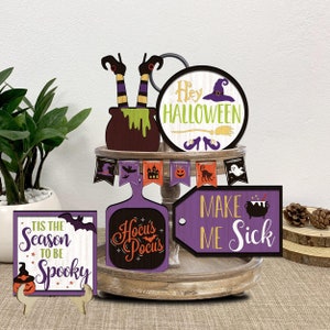Bundle Halloween Tiered Tray Svg, Witch Tiered Tray Svg, Halloween Signs Svg, Halloween Tiered Tray ,Halloween Decor ,Laser Ready Files