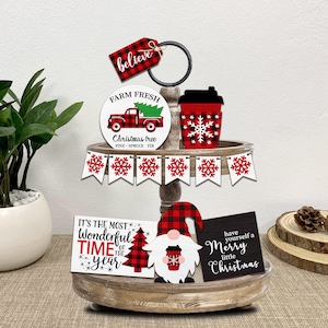 Merry Christmas Tiered Tray Svg ,Christmas Gnome Tiered Tray Svg,Christmas Tiered Tray,Christmas Signs Svg,Christmas Decor,Laser Ready Files
