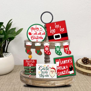 Merry Christmas Tiered Tray Svg ,Santa Tiered Tray Svg,Christmas Tiered Tray, Christmas Signs Svg,Christmas Decor,Laser Ready Files