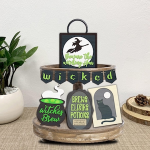 Bundle Halloween Day Tiered Tray Svg,Halloween Tiered Tray ,Witch Tiered Tray Svg,Halloween Signs Svg,Halloween Decor ,Laser Ready Files
