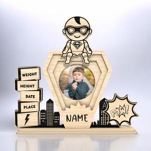 Baby Birth Photo Frame SVG, Baby Picture Frame Laser Cut File, baby boy picture frame laser cut, personalized svg, custom boy frame