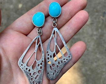Turquoise Butterfly Wing Posts - Silversmith - Metalsmith Jewelry