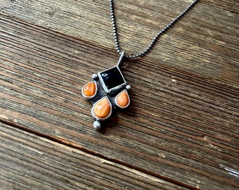 Onyx & Coral Necklace