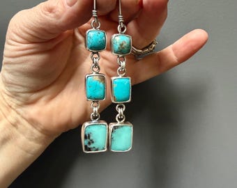 Pendientes de triple turquesa