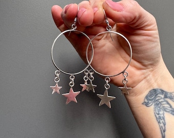Falling Stars Hoop Earrings