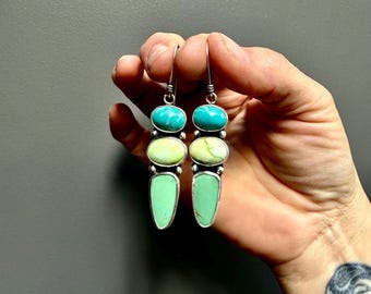 Triple Turquoise Earrings