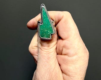 Talla 6 - Anillo llamativo con diseño de rayo turquesa