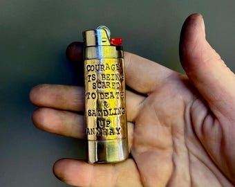 Edelstahl Bic Feuerzeug mit Spruch