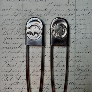 Buffalo Nickel Indian Head Large Jumbo Safety Pin Keychain