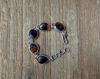Sterling Silver & Montana Agate Bracelet