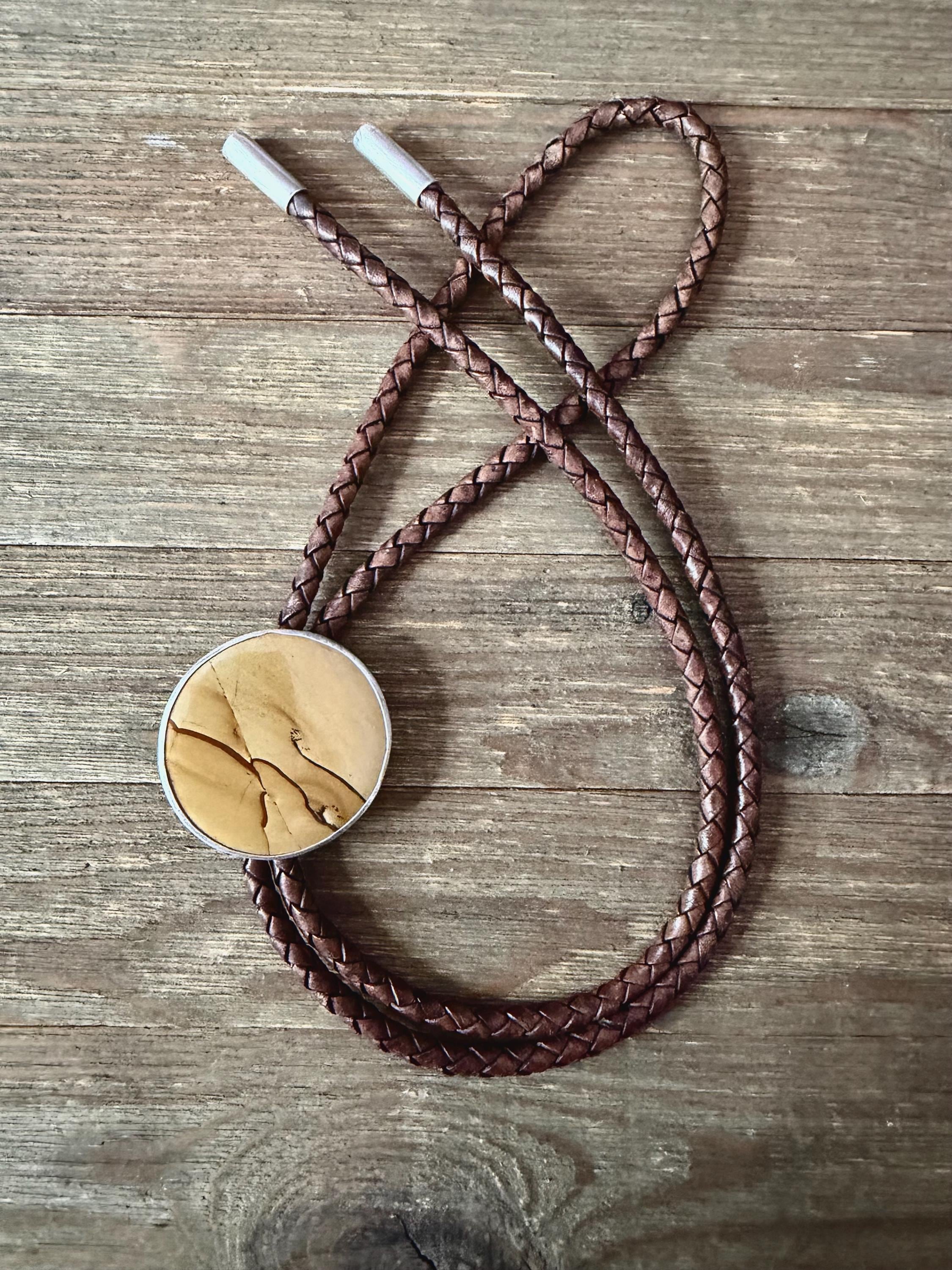 Western Style Sterling Silver and Landscape Jasper Bolo Tie