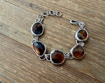 Sterling Silver & Montana Agate Bracelet