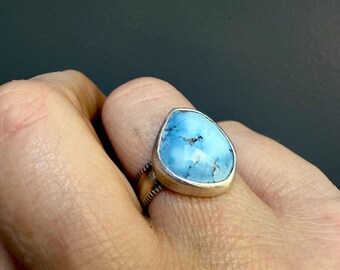 Size 7.5 - Golden Hills Turquoise Statement Ring