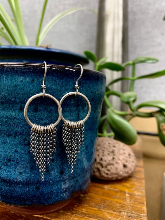 Silver Fringe Dangles Silversmith Metalsmith Jewelry