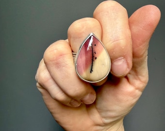 Sterling Silver Mookite Statement Ring - Size 10.5