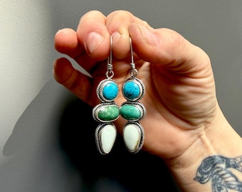 Triple Turquoise Earrings