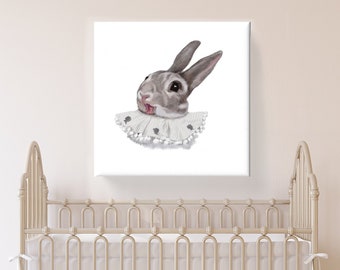 Canvas Wraps Featuring Whimsical Bunny Rabbit Woodland Creature Friend Forest Creature Rabbit Lover Gift