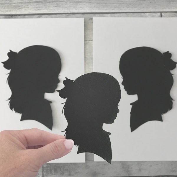 1 extra Personalized Silhouette hand cut traditional custom wall art home decor nursery Paper Mailed to you