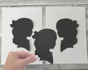 Personalized Hand-Cut Silhouette, Custom Paper Portrait (Extra)