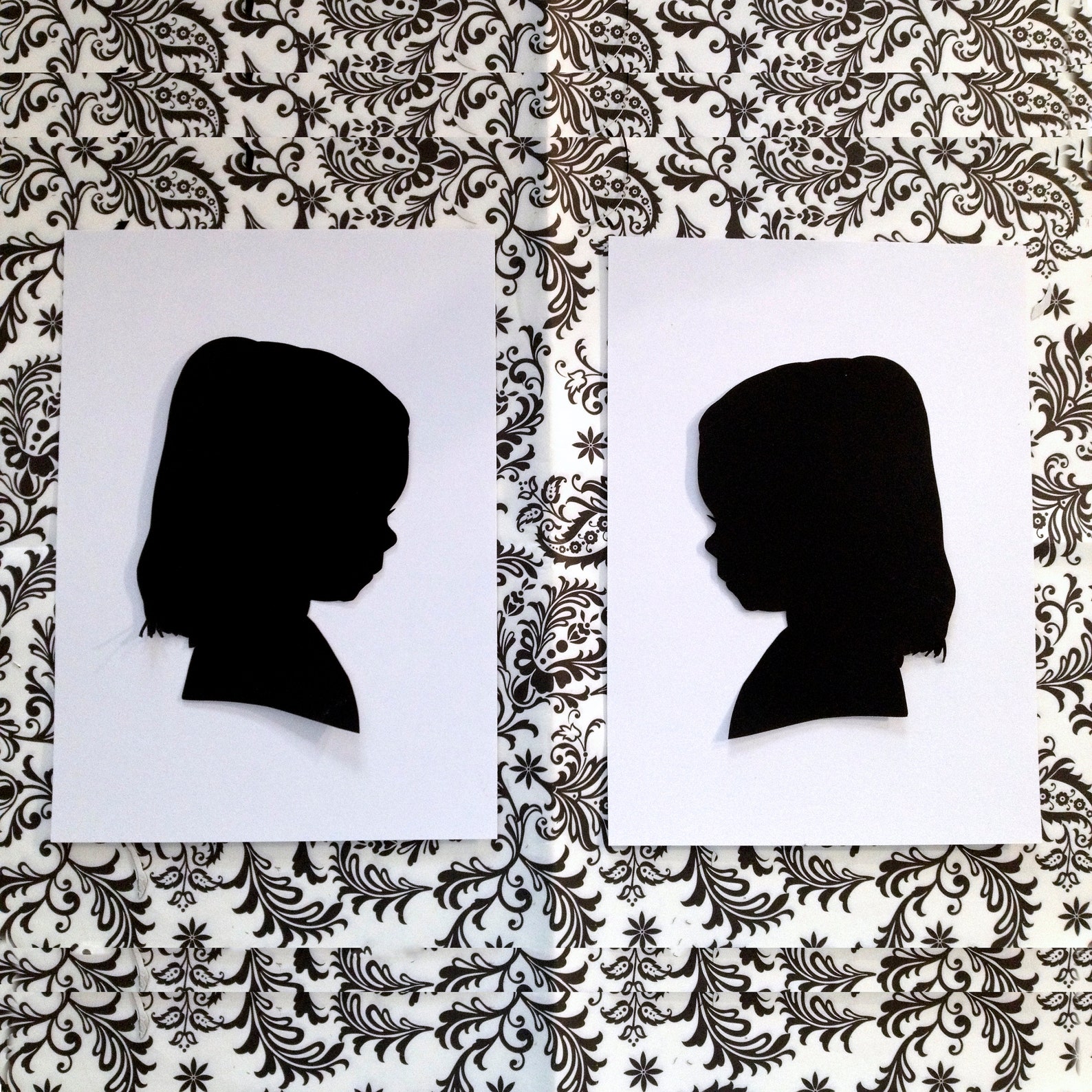 Personalized Child Silhouette baby nursery wall art home decor | Etsy