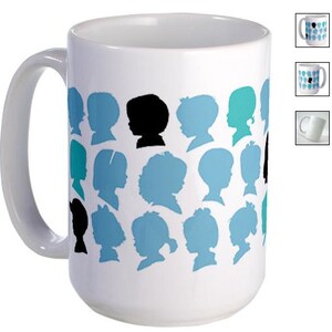 Coffee mug Personalized mug featuring children or child silhouette profile for Family sentimental Gift or Grandparents image 9