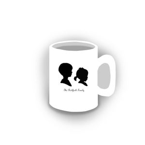 Coffee mug Personalized mug featuring children or child silhouette profile for Family sentimental Gift or Grandparents image 6