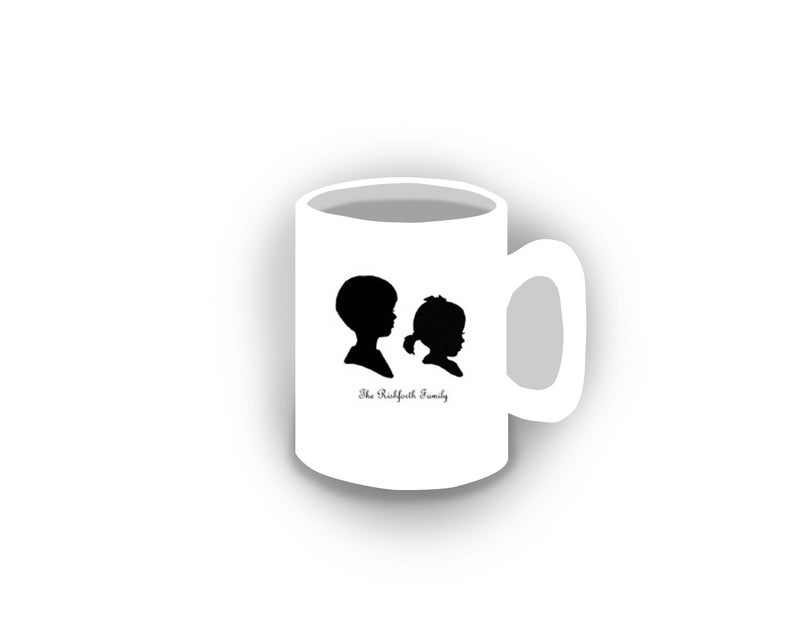 Coffee mug Personalized mug featuring children or child silhouette profile for Family sentimental Gift or Grandparents image 6