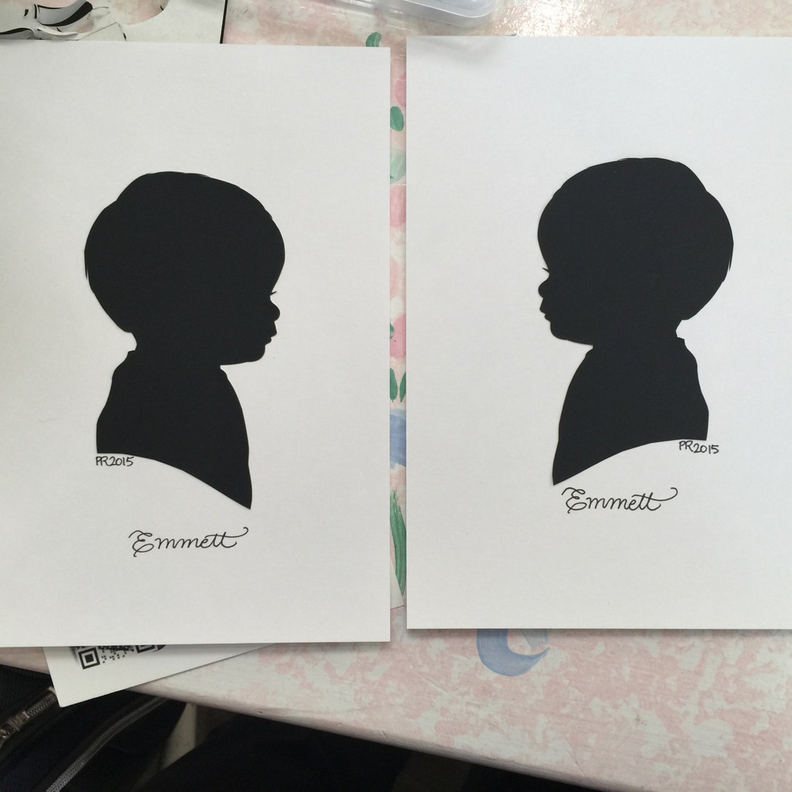 Personalized Child Silhouette baby nursery wall art home decor | Etsy