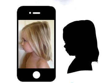 Custom Silhouette Portrait, Minimalist Art, Personalized Keepsake (Digital Printable)