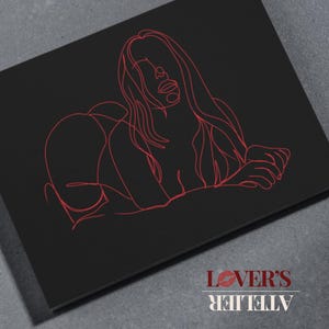 Personalised Spicy Hand-Drawn Line Art Portrait - Anniversary, Birthday, Christmas or Valentine&#39;s Gifts for Him/Her/You