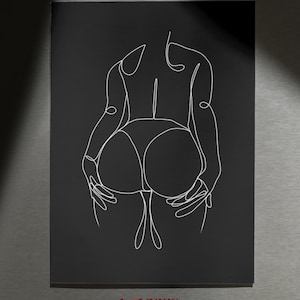 Arte personalizzata con linee piccanti e intime disegnata a mano - Stampe fisiche, regali per anniversario, compleanno, San Valentino per lui/lei