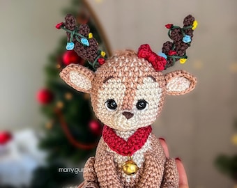 Modèle de renne au crochet amigurumi - Modèle PDF en allemand et en anglais