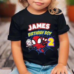 Custom Spiderman Birthday Shirt: Personalized Age, Family Matching