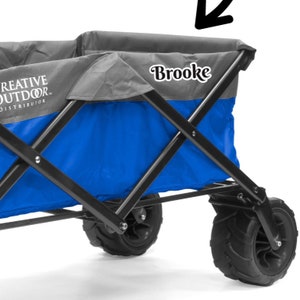 All Terrain Folding Wagon Blau / Grau mit individuellem Namen
