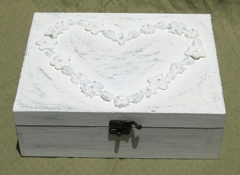jewelry box vintage jewelry organizer Creamy Shabby Chic Home Decor JEWELRY BOX