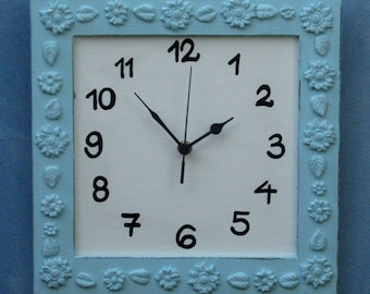 turquoise & Cream Shabby Chic Wall Clock