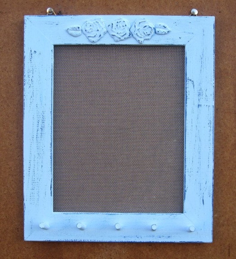 JEWELRY DISPLAY RACK Light Blue Shabby Chic, jewelry wall organizer / 25 40 Earrings / 20 30 Necklaces image 3