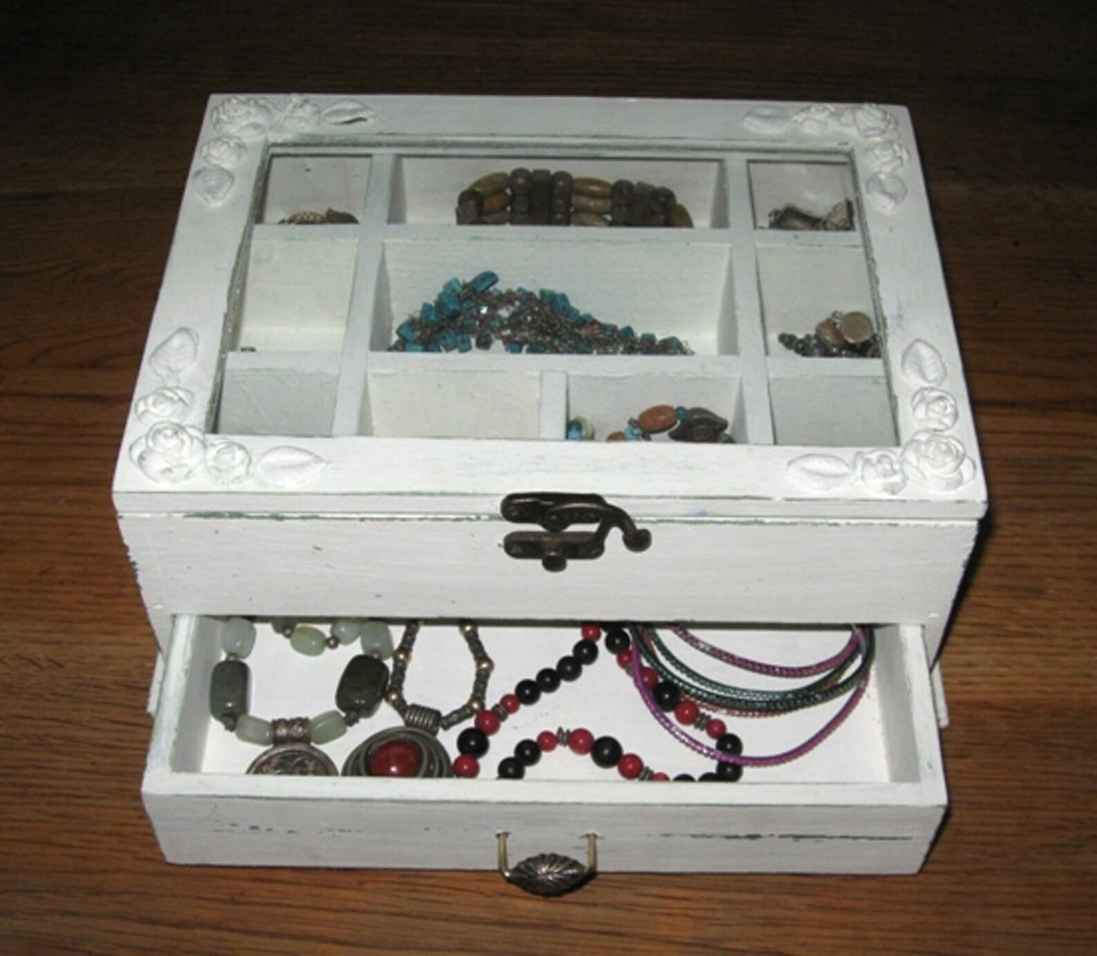 Cream Shabby Chic Wooden Jewelry Box Jewelry Box for Women Etsy