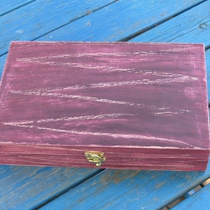 Tea box Bordeaux  shabby chic home decor, tea bag storage, wooden tea box