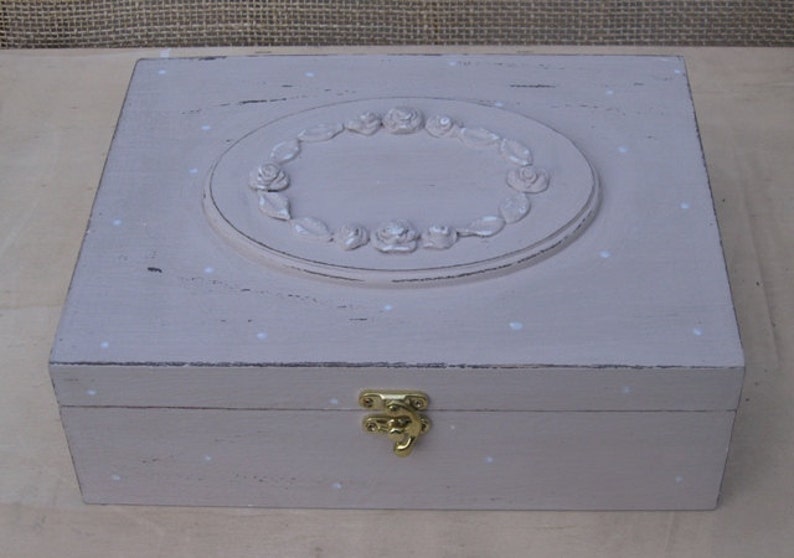 Antique Pink Shabby Chic Wooden Jewelry Box, Wooden Earring Box ...