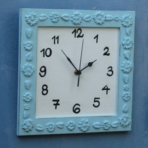 turquoise & Cream Shabby Chic Wall Clock image 2