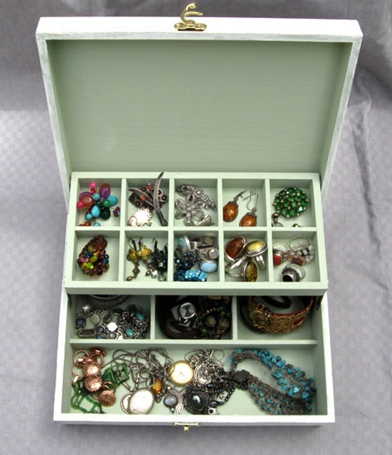 jewelry box vintage jewelry organizer Creamy Shabby Chic Home Decor JEWELRY BOX