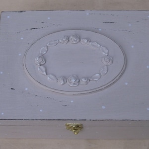 Antique Pink Shabby Chic Wooden Jewelry Box, Wooden Earring Box ...